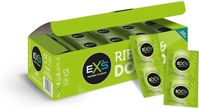 EXS Ribbed & Dotted 144 vnt. dėžutė