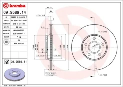 Stabdžių diskas BREMBO 09.9589.11 kaina