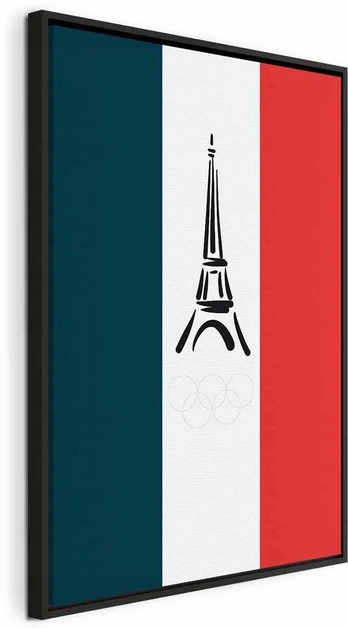 Artgeist Paveikslas - French Flag With Graphic Eiffel Tower