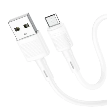 USB kabelis Hoco X83 USB-A to MicroUSB 1.0m baltas