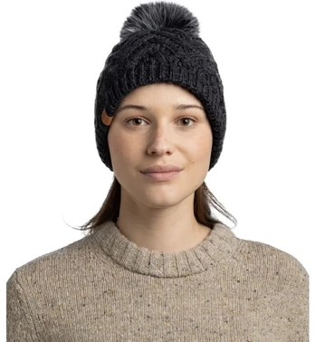 Buff Czapka zimowa damska Buff Knitted&Fleece Beanie Caryn - graphite