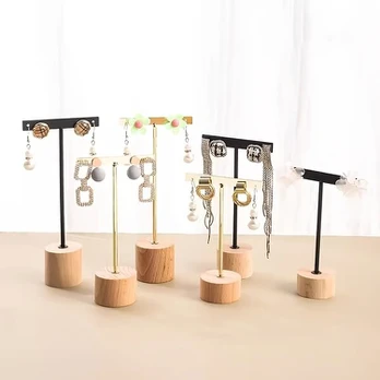 Papuošalų stovas, Wooden Bottom Black Large Earring Holder