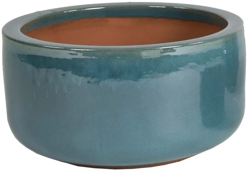 Mega Keraminis vazonas Glazed, apvalus, žalias, 21 x 10(A) cm