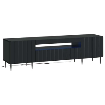 LED televizoriaus spintelė Juoda Apdirbta mediena