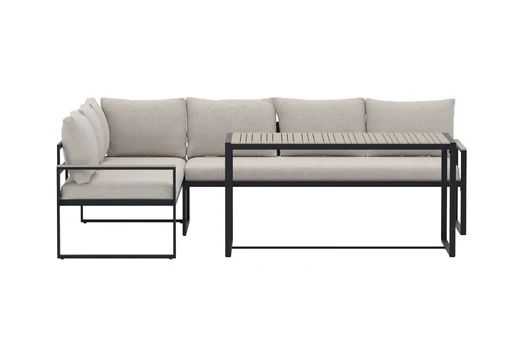 Ios Corner Sofa Set - Brown / Beige / Polywood