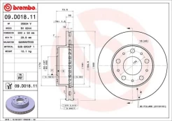 Stabdžių diskas BREMBO 09.D018.11 kaina