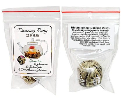 Blooming tea "Dancing Ruby" - Žydiniti arbata "Šokantis Rubinas", 3 vnt.