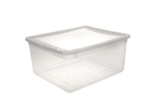 Plastikinė daiktadėžė su dangčiu Bea,skaidri, 18 l