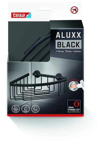 tesa ALUXX Eckduschkorb Single juodas