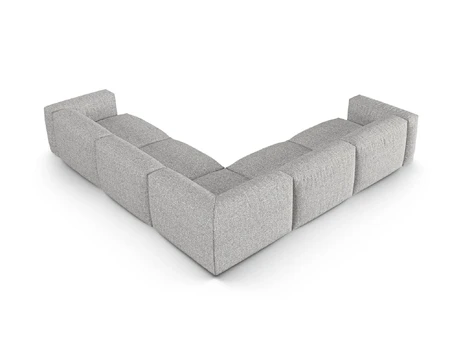 Boucle modular symmetrical corner sofa, "Martina", 5 Seats, 330x330x75, Silver