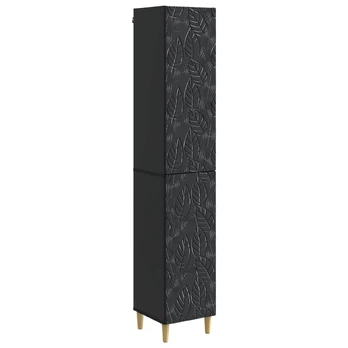 Spintelė 2 pcs Juoda Apdirbta mediena