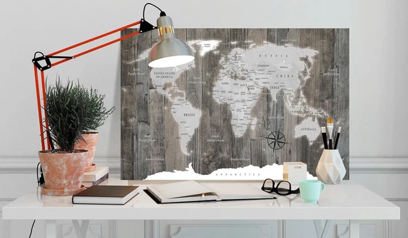 Artgeist Paveikslas - World Map: Wooden World