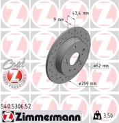 Stabdžių diskas ZIMMERMANN 540.5306.52 kaina