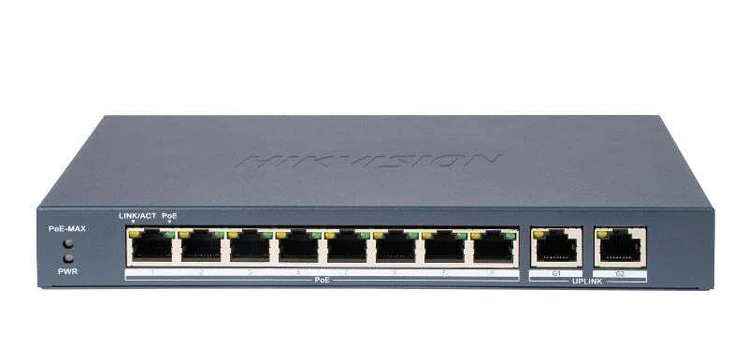 Hikvision 10 prievadų 8 PoE prievadų komutatorius DS-3E0310P-E/M(B)