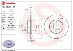Stabdžių diskas BREMBO 09.9350.10 kaina