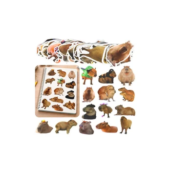 Lean Capybara Paper Stickers Set Real Images 50 pcs.
