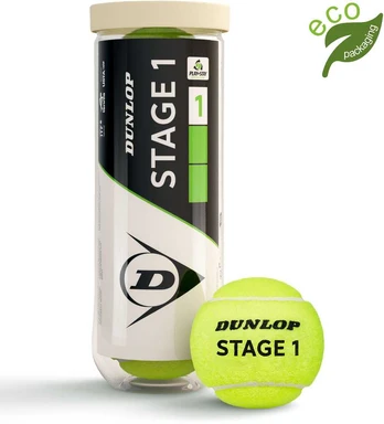 Teniso kamuol. DUNLOP STAGE 1 Žalias 3-tube ITF