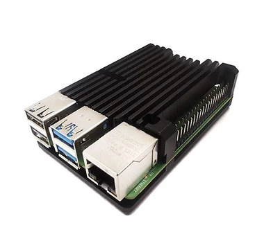 Raspberry Pi 4B aliumininis radiatorius - dėžutė juodos spalvos