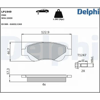 DELPHI LP1949 Brake pad set