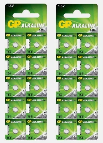 GP 164 Alkaline elementai 1.5V LR60 LR620 AG-1, 20vnt