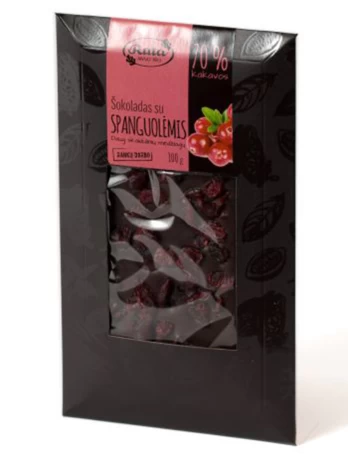 Rūta "Šokoladas 70% su spanguolėmis" 100g.