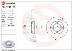 Stabdžių diskas BREMBO 08.5741.20 kaina