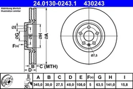 ATE 24.0130-0243.1 Brake Disc kaina