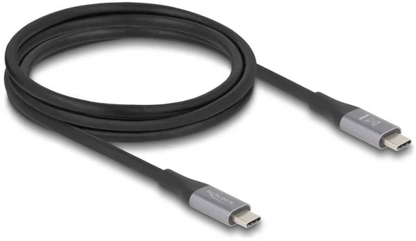 Delock USB 40 Gbps Kabelis USB Type-C™ Stecker zu Stecker PD 3.1 240 W E-Marker 2 m grau Metall (81192)