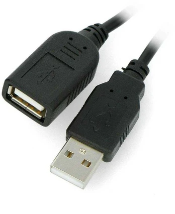 Oem USB prailginimas A-A su On/Off jungikliu juodas - 0.5m
