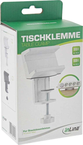 InLine® Table clamp for socket strip, juodas