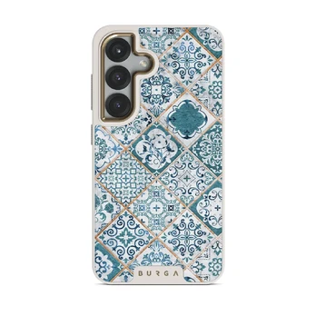 Tropical Oasis - Ornament Samsung Galaxy S25 Plus Case, Elite Light (Magnetic) / Gold