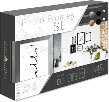 Rėmelis STYLER GRAPHICS SILVER SET 2x10x15/2x15x21/1x21x30 Black-Silver| 15mm