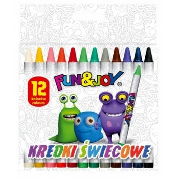 Žvakių vaškinės kreidelės 12 spalvų Fun&Joy