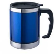 Termo puodelis BasicNature Stainless Steel Beaker MUG, 0.42L, mėlynas