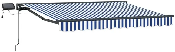 Rankinis markizės rėmas su LED Mėlyna ir balta 3,5 x 2 m