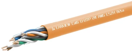 Lanview Cat 6 U/UTP LSZH B2ca Solid Cable 305m easy pull box,