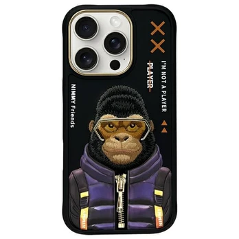Nimmy etui iPhone 16 Pro Max 6.9" juoda/juodas Cool&Cute 2.0 Monkey