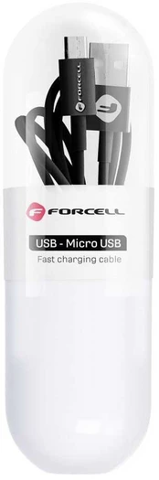 FORCELL cable USB to Micro 2,1A C321 TUBE juodas 1 meter kaina