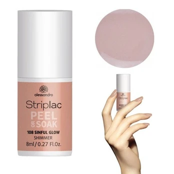 Alessandro Gelinis nagų lakas Alessandro Striplac Peel Or Soak 8ml, 108 Sinful Glow - Shimmer