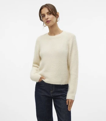Vero Moda moteriškas megztinis 10320495*03, baltas