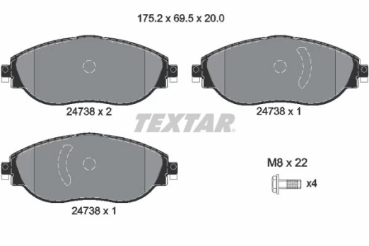 TEXTAR 2473806 Brake pad set