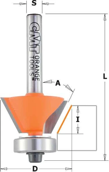 Nuožulnų freza CMT; S=8 mm; D=27 mm