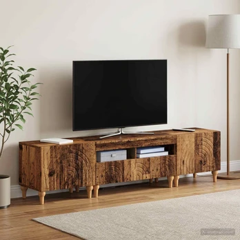 3 dalių LED televizoriaus spintelė Sendintos medienos