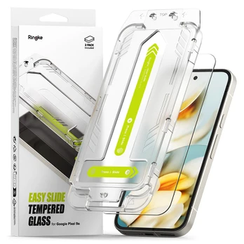 Apsauginis grūdintas stiklas Google Pixel 9A telefonui "Ringke Easy Slide 2-Pack"
