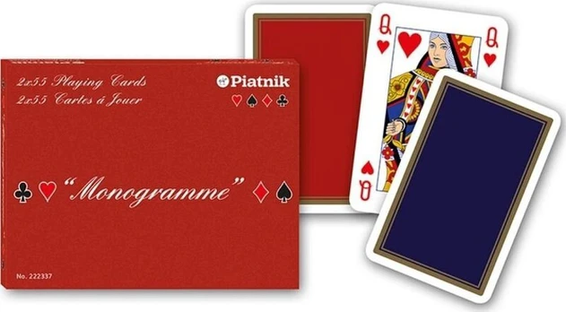 Piatnik Monogramme De Luxe: 2 elegantiškos kortų kaladės