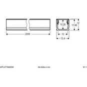 EVN APFLAT7 aliuminio profilis 200 cm, U formos, baltas