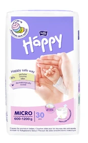 Sauskelnės Happy Micro, 0.6 - 1.2 kg, 30 vnt. kaina