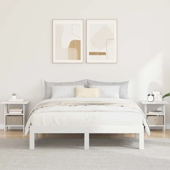Naktinis staliukas 2 pcs Balta 41 x 40 x 45 cm Apdirbta mediena