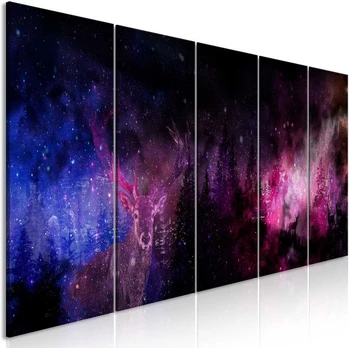 Artgeist Paveikslas - Deer Galaxy (5 Parts) Narrow