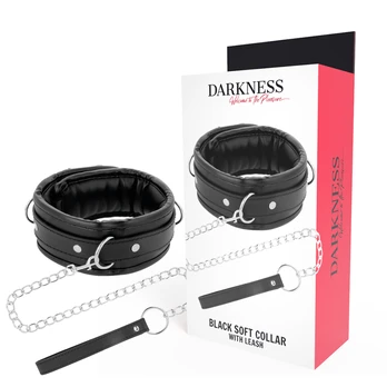 Darkness Bondage DARKNESS - SOFT LEATHER NECKLACE WITH CHAIN